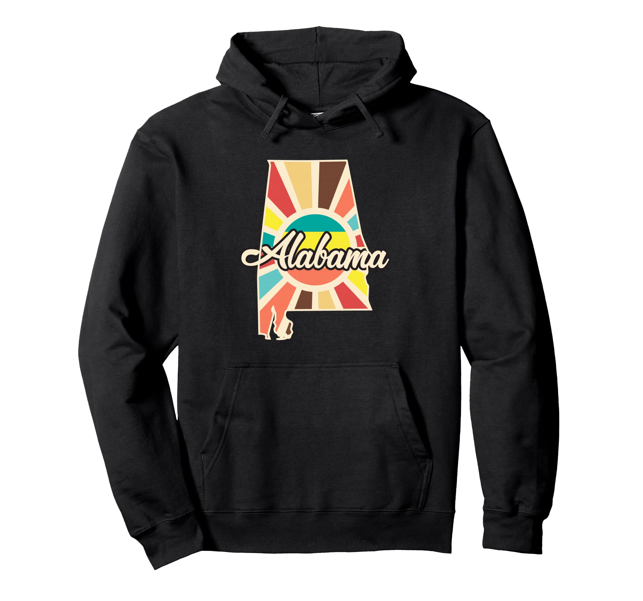 Alabama Pride State Outline Colorful Hoodie - Unique Graphic for Adults - T-Shirt, Sweatshirt, Hoodie