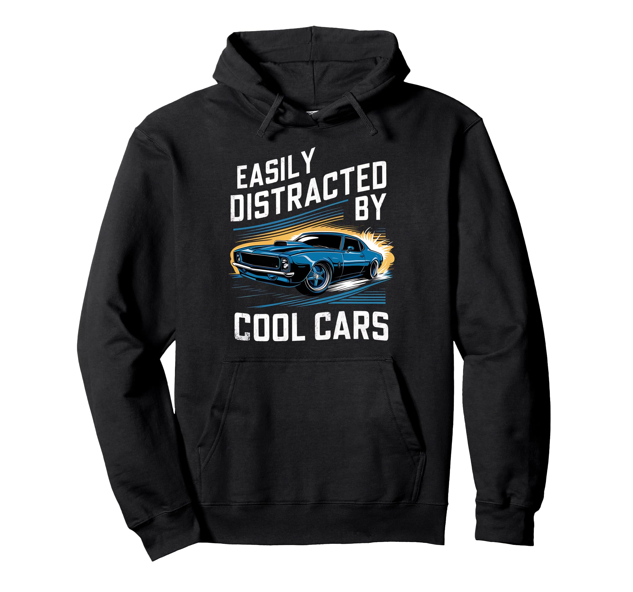 Mens Muscle Car Easily Distracted Cars Hoodie - Minimalist Print Men Women - T-Shirt, Sweatshirt, Hoodie