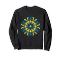 Abstract Floral Mandala Blue Sweatshirt - Casual Everyday Wear Men Women - T-Shirt, Sweatshirt, Hoodie