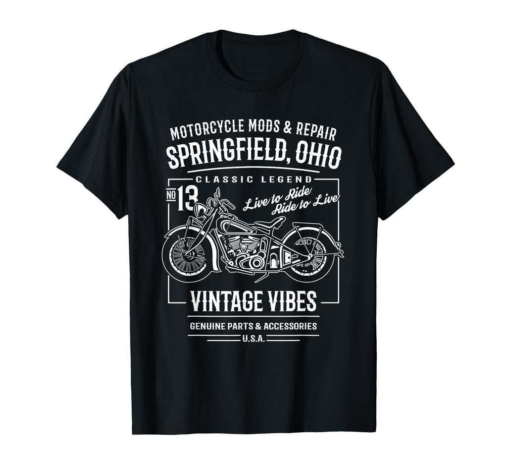 Springfield Oh Usa Motorcycle Adventure T-Shirt - Graphic Print Men Women - T-Shirt, Sweatshirt, Hoodie