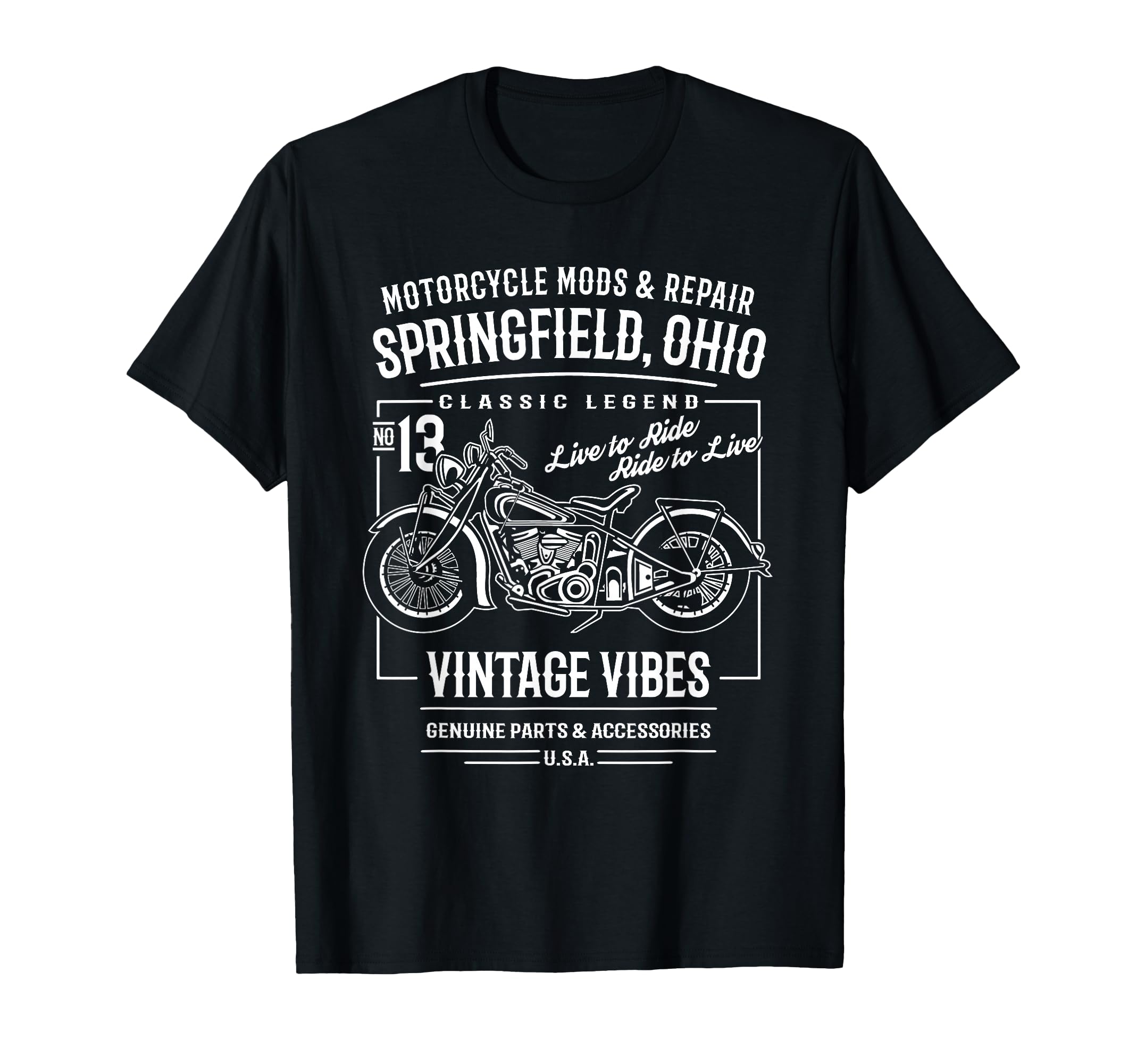 Springfield Oh Usa Motorcycle Adventure T-Shirt - Graphic Print Men Women - T-Shirt, Sweatshirt, Hoodie