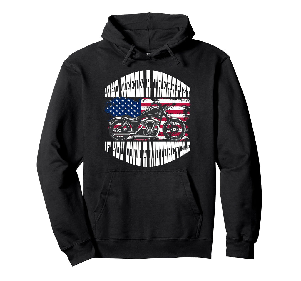 American Flag Motorcycle Biker Hoodie - Graphic Print for Adults - T-Shirt, Sweatshirt, Hoodie