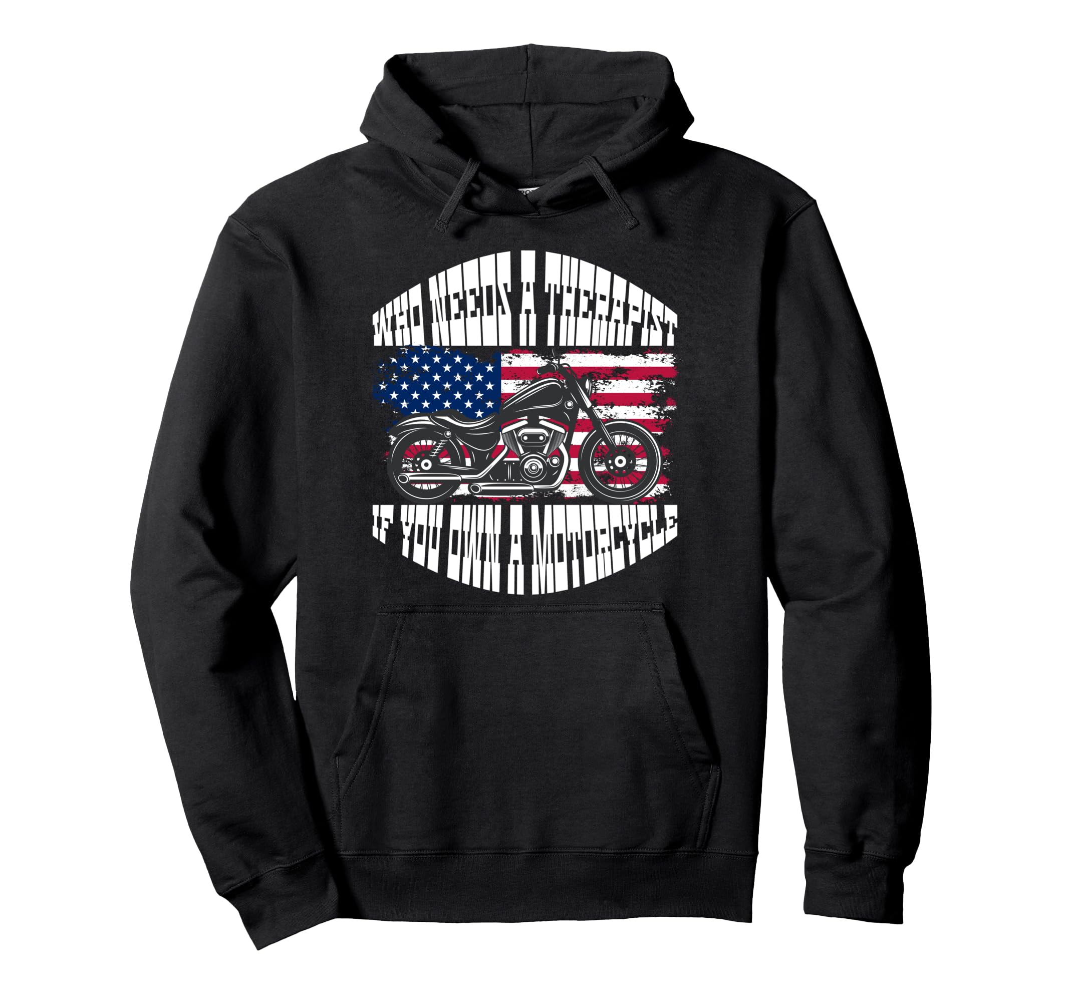 American Flag Motorcycle Biker Hoodie - Graphic Print for Adults - T-Shirt, Sweatshirt, Hoodie