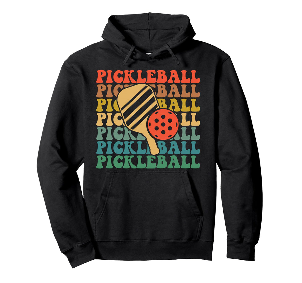 Pickleball Groovy Wavy Rainbow Hoodie - Fun Novelty Design Unisex - T-Shirt, Sweatshirt, Hoodie