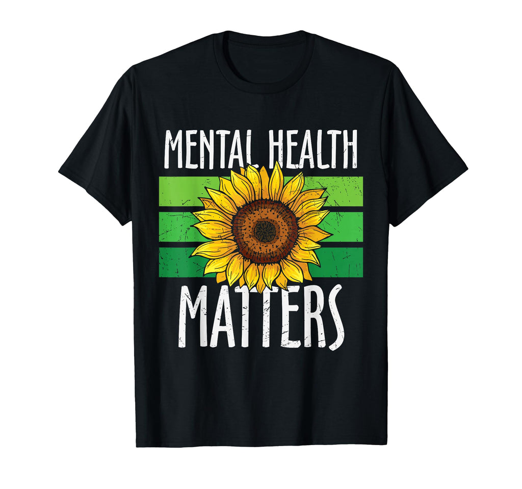 Green Sunflower Mental Health Matters T-Shirt - Graphic Print Unisex - T-Shirt, Sweatshirt, Hoodie