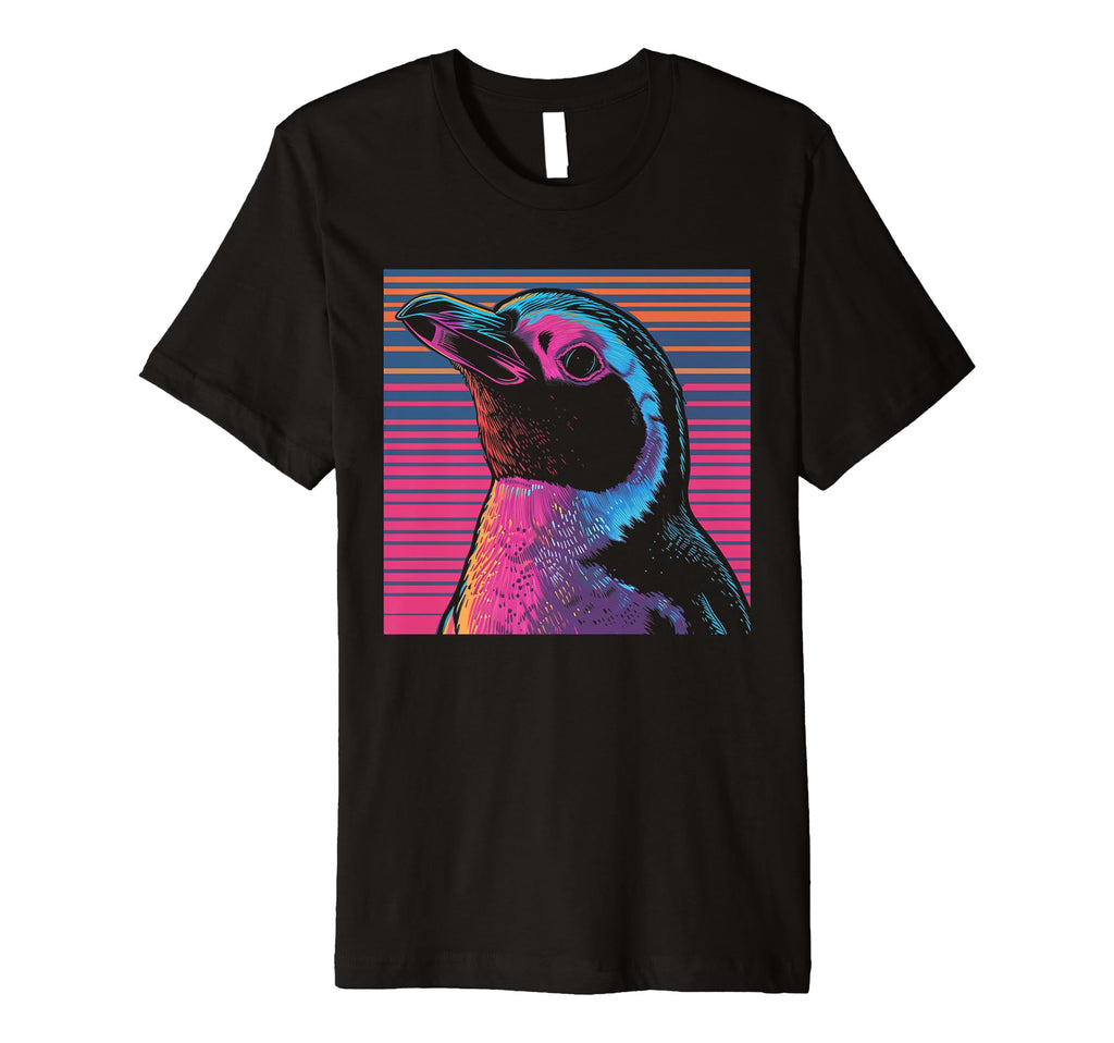 Penguin Vaporwave Aesthetic Synthwave T-Shirt - Custom Art Print Men Women - T-Shirt, Sweatshirt, Hoodie