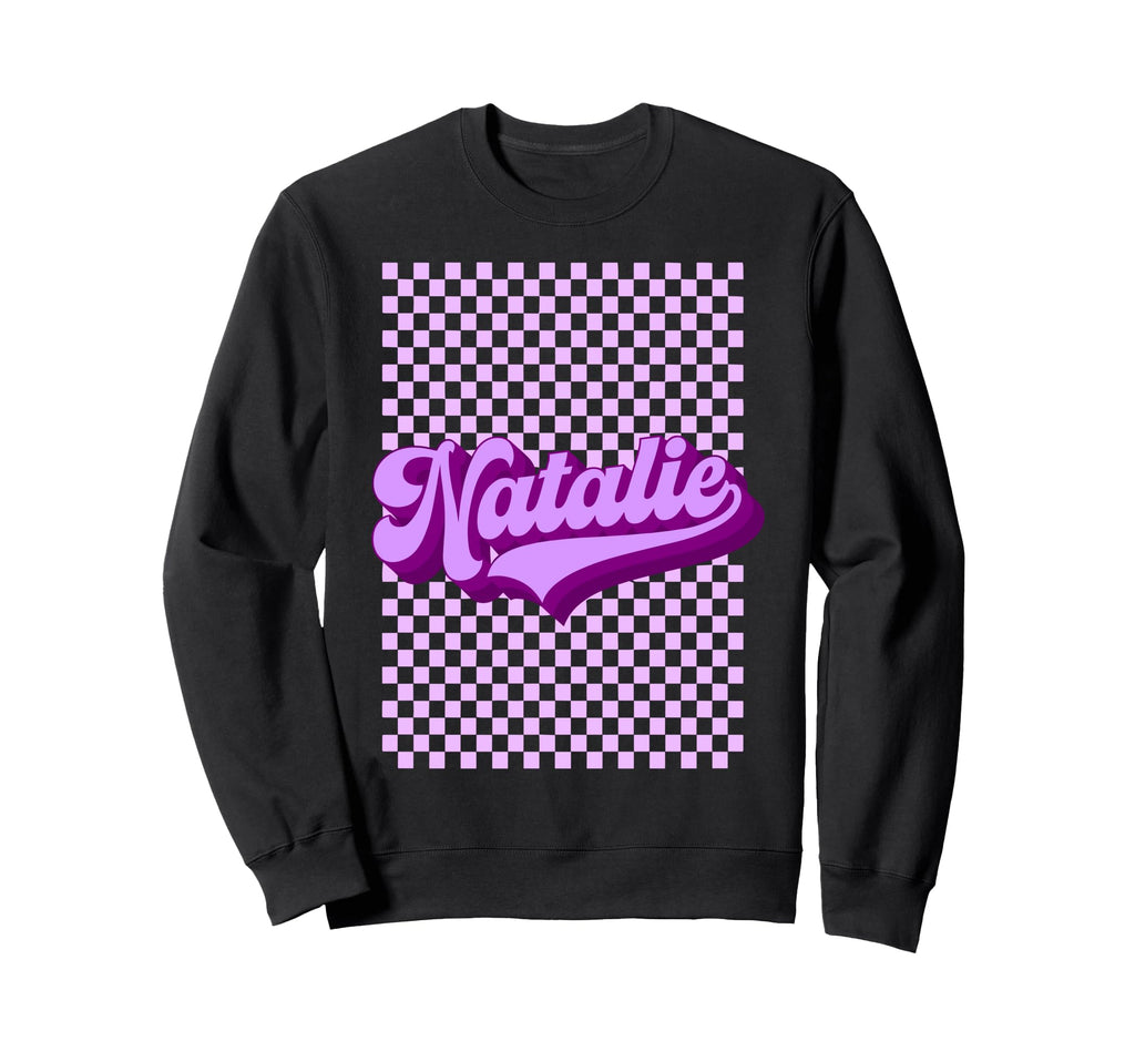 Purple Natalie Name Sweatshirt - Minimalist Print Men Women - T-Shirt, Sweatshirt, Hoodie