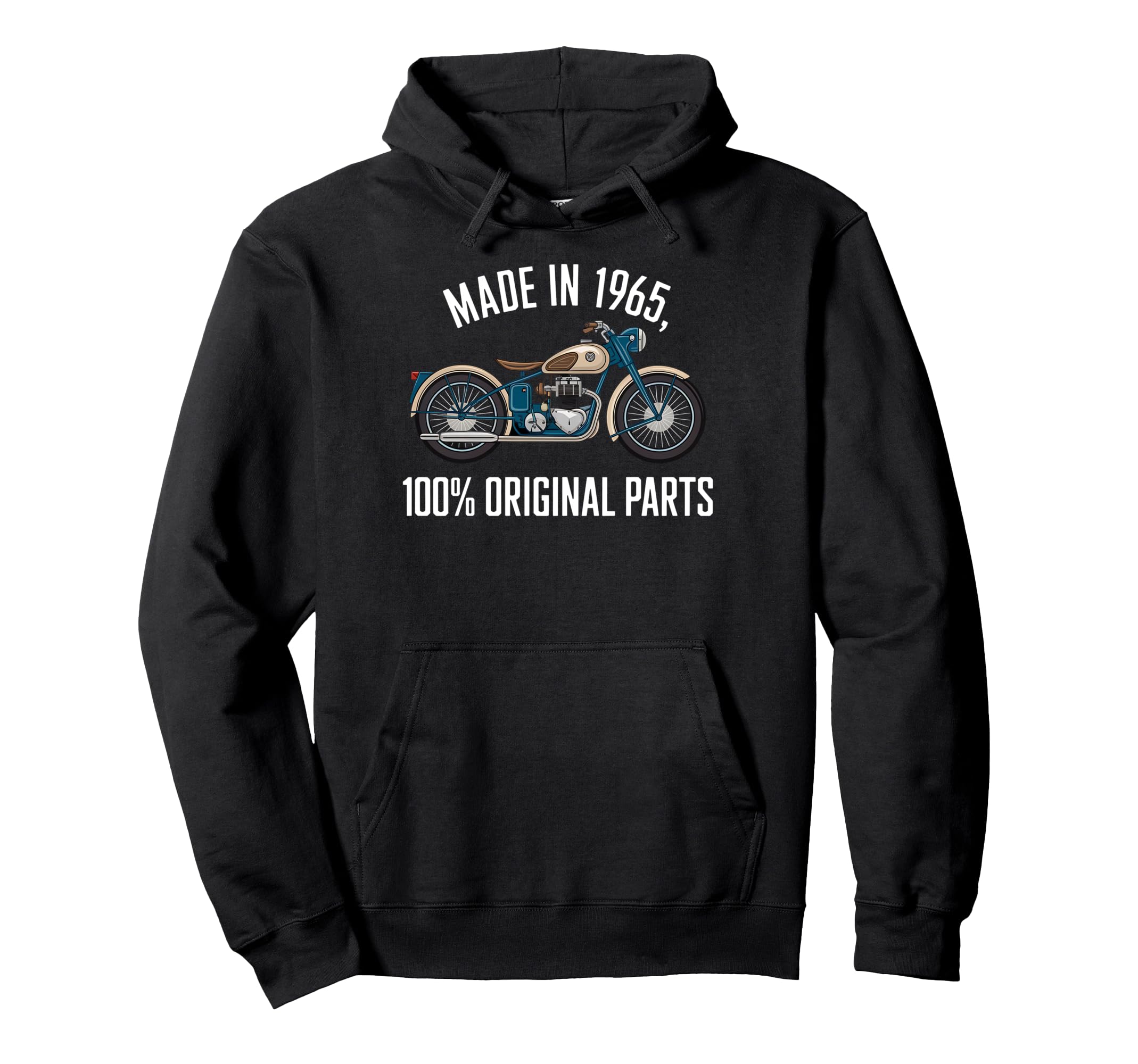 Made 1965 Motorcycle Enthusiast Hoodie - Casual Everyday Wear for Adults - T-Shirt, Sweatshirt, Hoodie