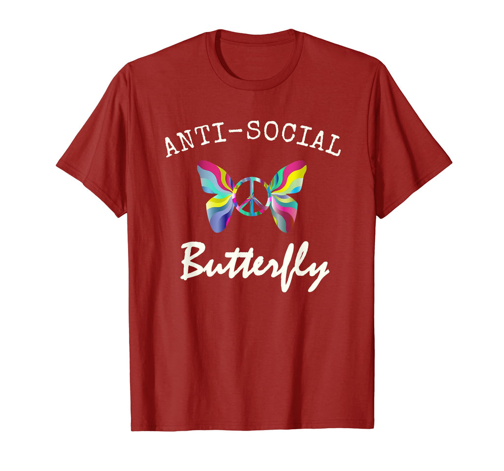 Antisocial Butterfly Antisocial T-Shirt - Novelty Apparel Unisex - T-Shirt, Sweatshirt, Hoodie