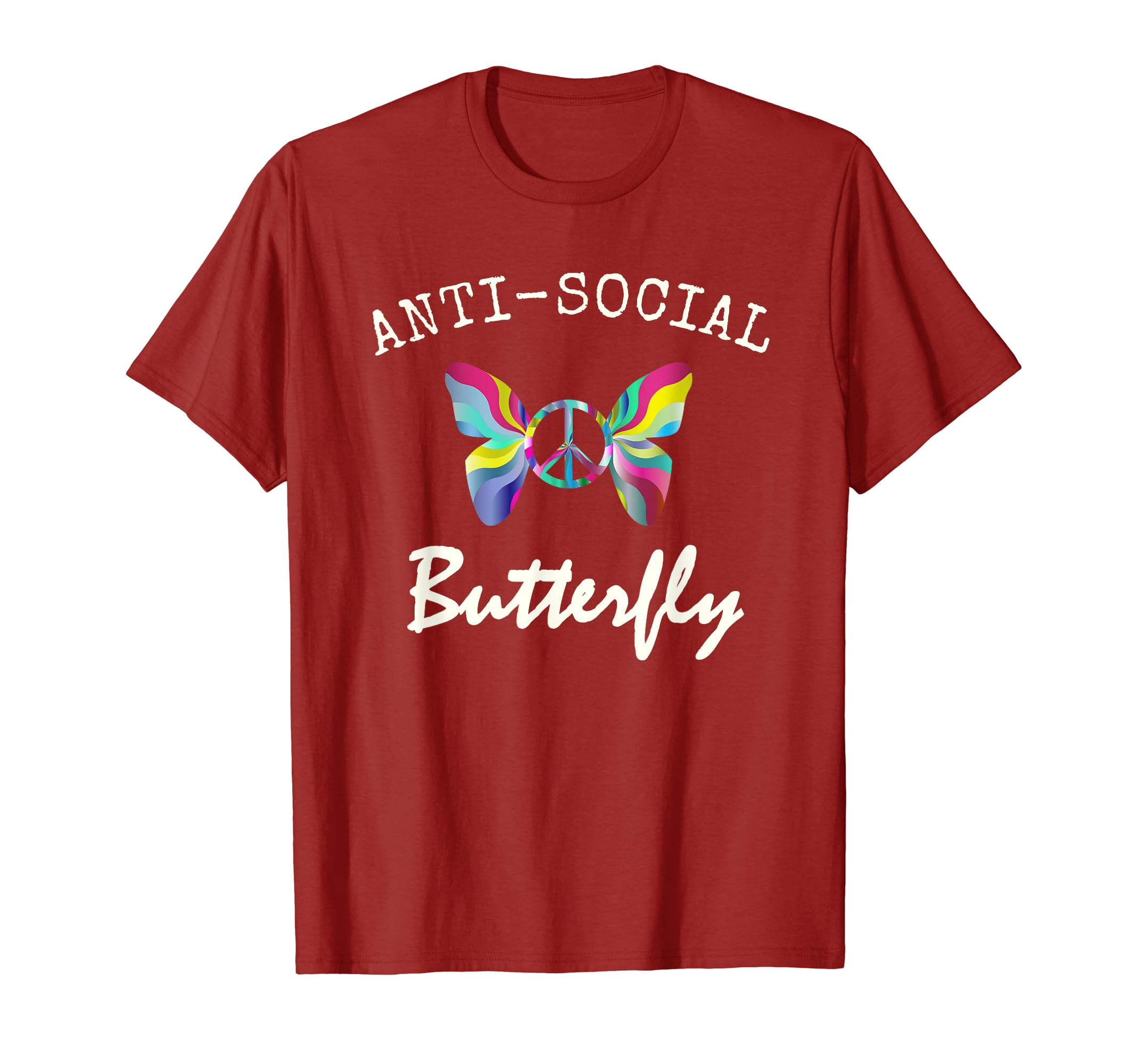 Antisocial Butterfly Antisocial T-Shirt - Novelty Apparel Unisex - T-Shirt, Sweatshirt, Hoodie