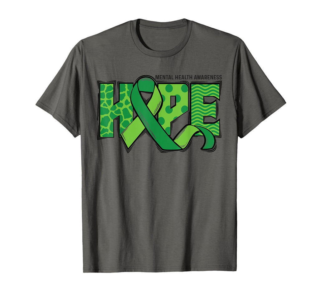 Green Ribbon Mental Health Hoodie - Fun Novelty Design for Adults - T-Shirt, Sweatshirt, Hoodie