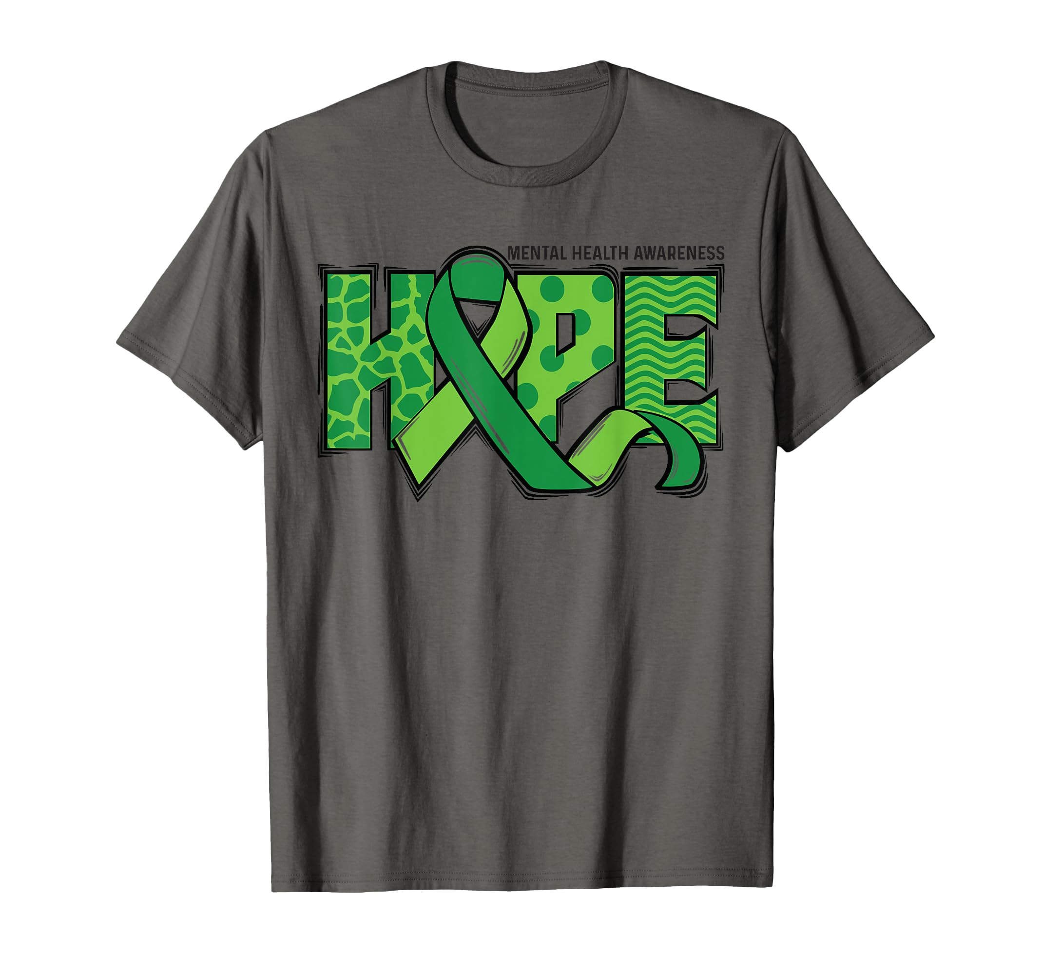 Green Ribbon Mental Health Hoodie - Fun Novelty Design for Adults - T-Shirt, Sweatshirt, Hoodie