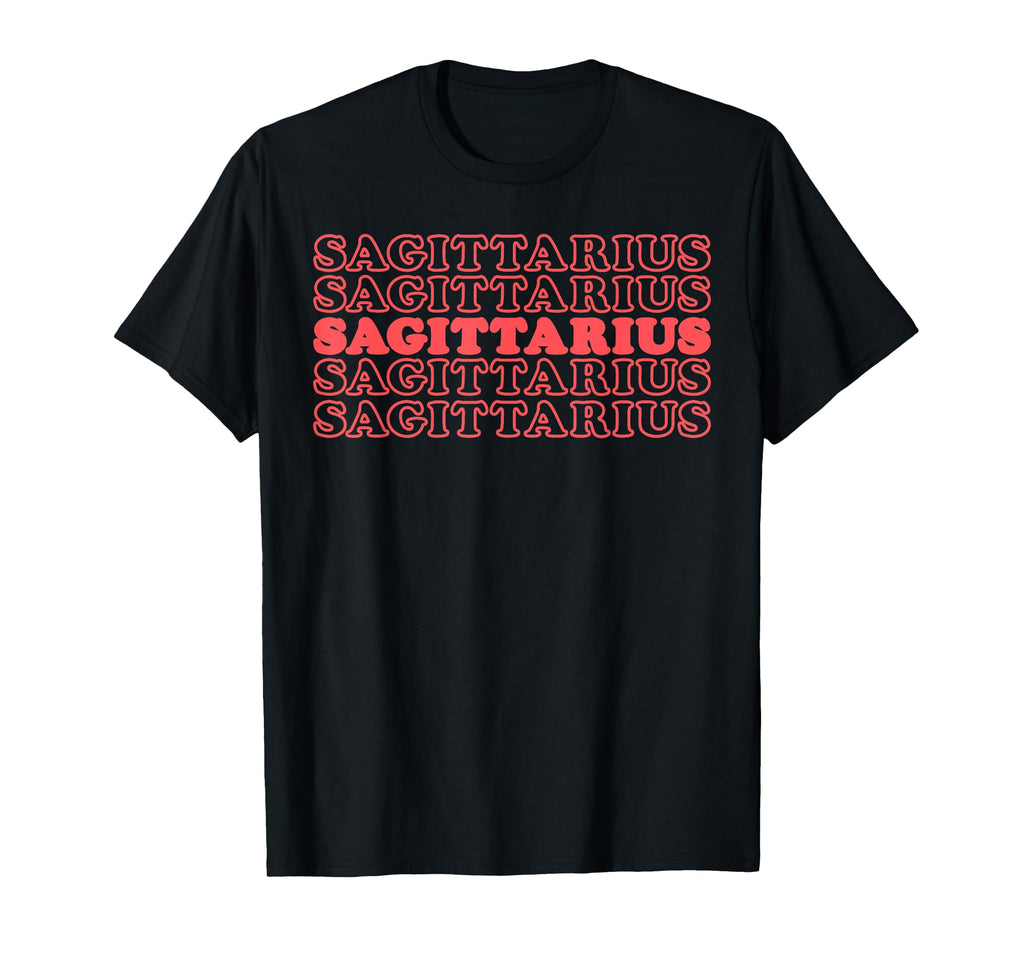 Sagittarius Zodiac Stacked Typography T-Shirt - Streetwear Style for Adults - T-Shirt, Sweatshirt, Hoodie
