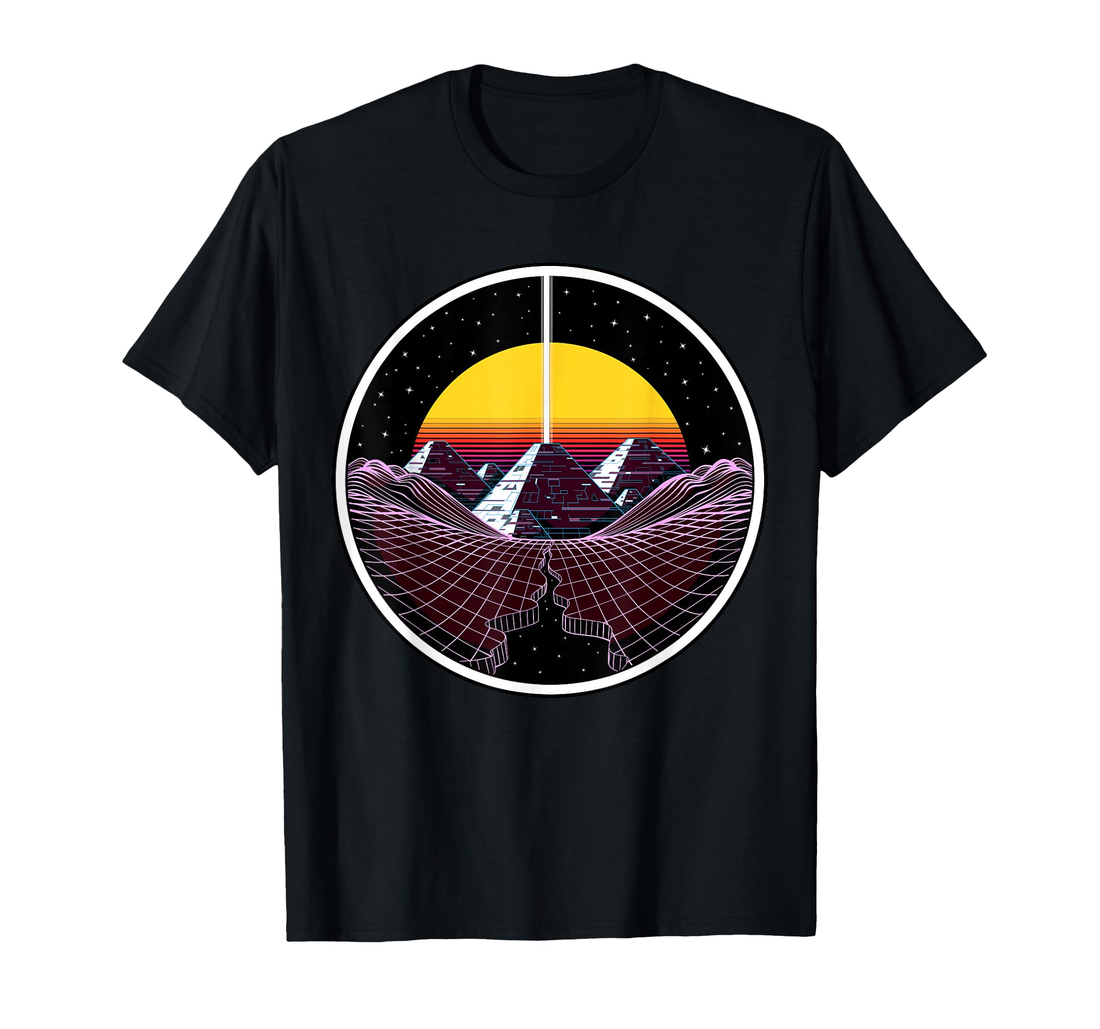 Synthwave Pyramids Vaporwave 80S Music T-Shirt - Streetwear Style Unisex - T-Shirt, Sweatshirt, Hoodie