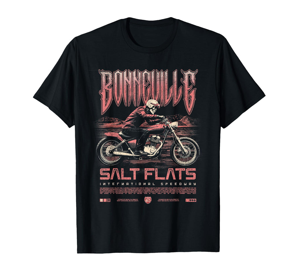 Bonneville Salt Flats Motorcycle T-Shirt - Minimalist Print Men Women - T-Shirt, Sweatshirt, Hoodie