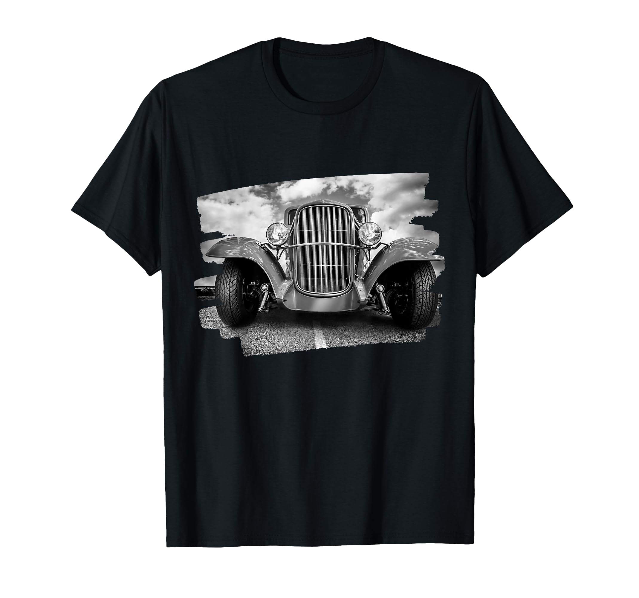 Hot Rod Front End Car Beauty Black T-Shirt - Aesthetic Graphic Men Women - T-Shirt, Sweatshirt, Hoodie
