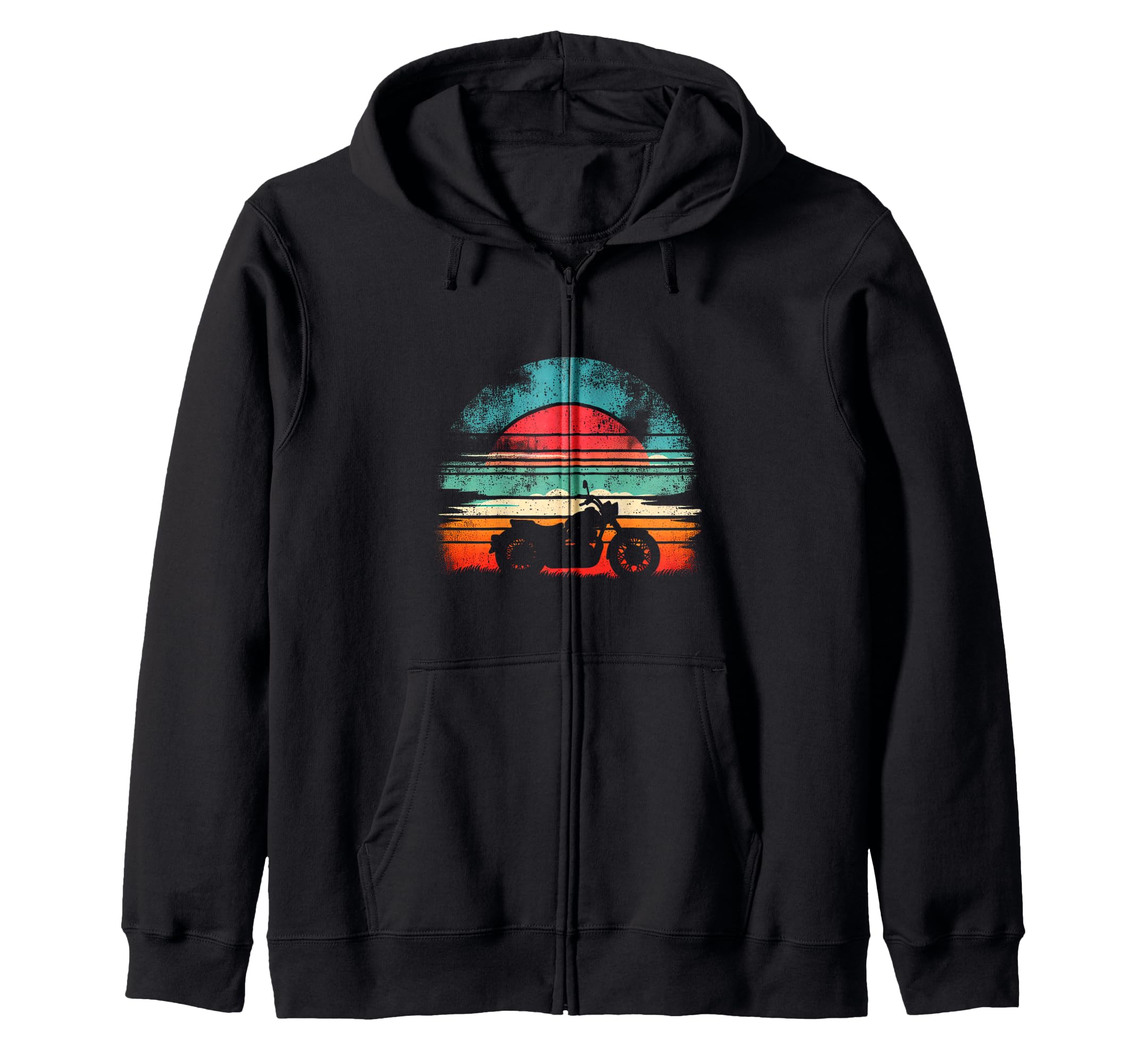 Motorcycle Sunset Hoodie - Minimalist Print Unisex - T-Shirt, Sweatshirt, Hoodie