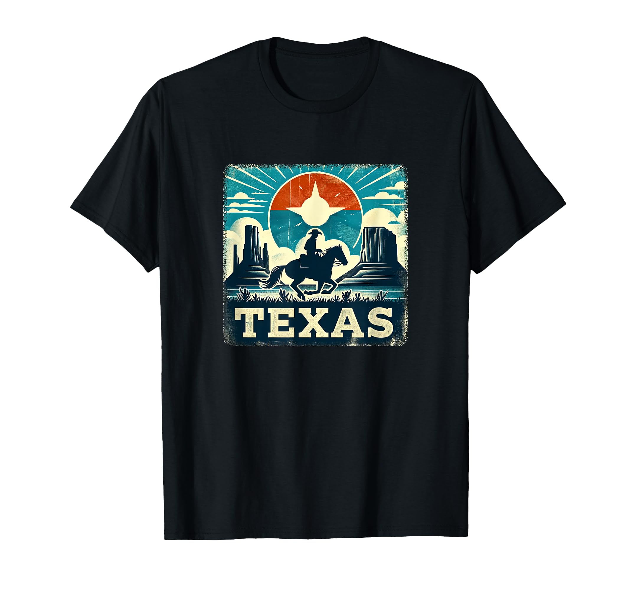 Texas Cowboy Rustic T-Shirt - Casual Everyday Wear for Adults - T-Shirt, Sweatshirt, Hoodie