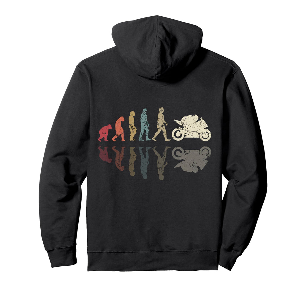 Motorcycle Evolution Shadow Biker Hoodie - Unique Graphic for Adults - T-Shirt, Sweatshirt, Hoodie