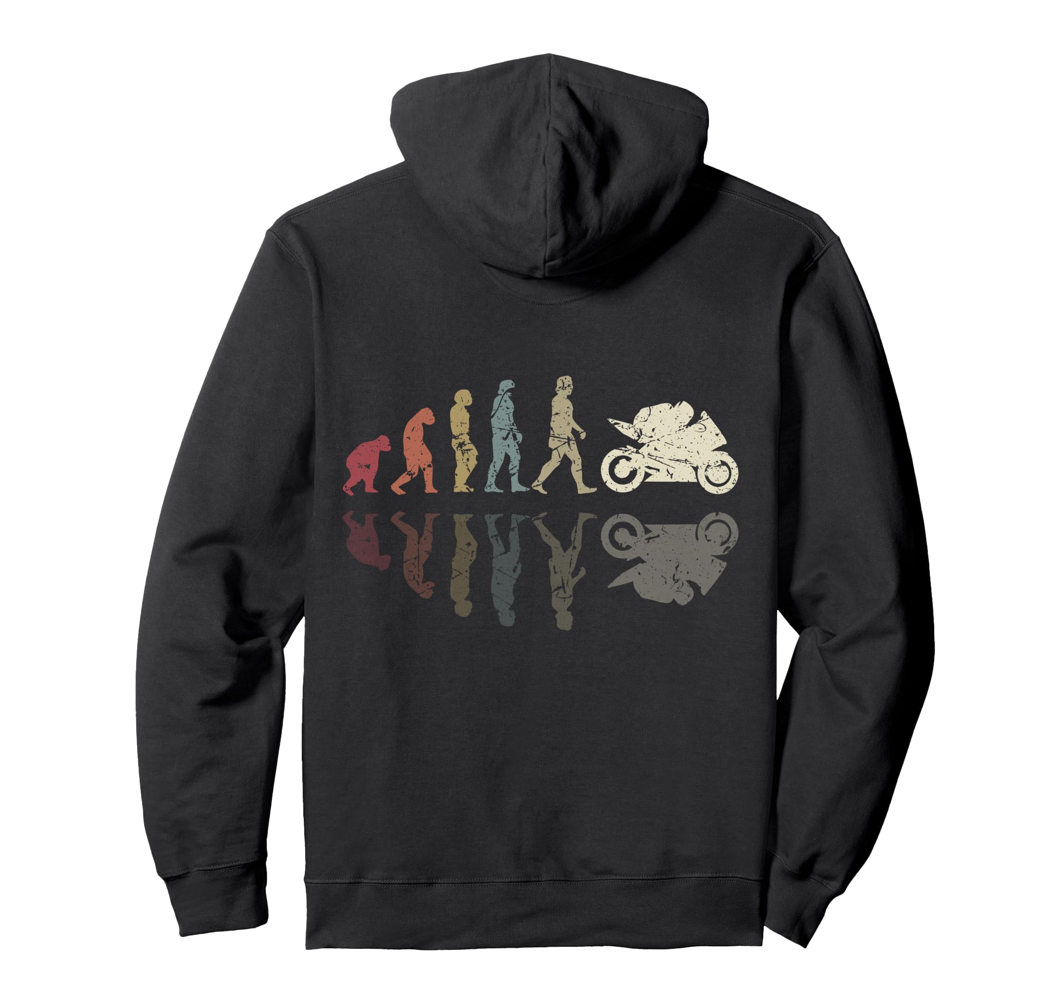 Motorcycle Evolution Shadow Biker Hoodie - Unique Graphic for Adults - T-Shirt, Sweatshirt, Hoodie