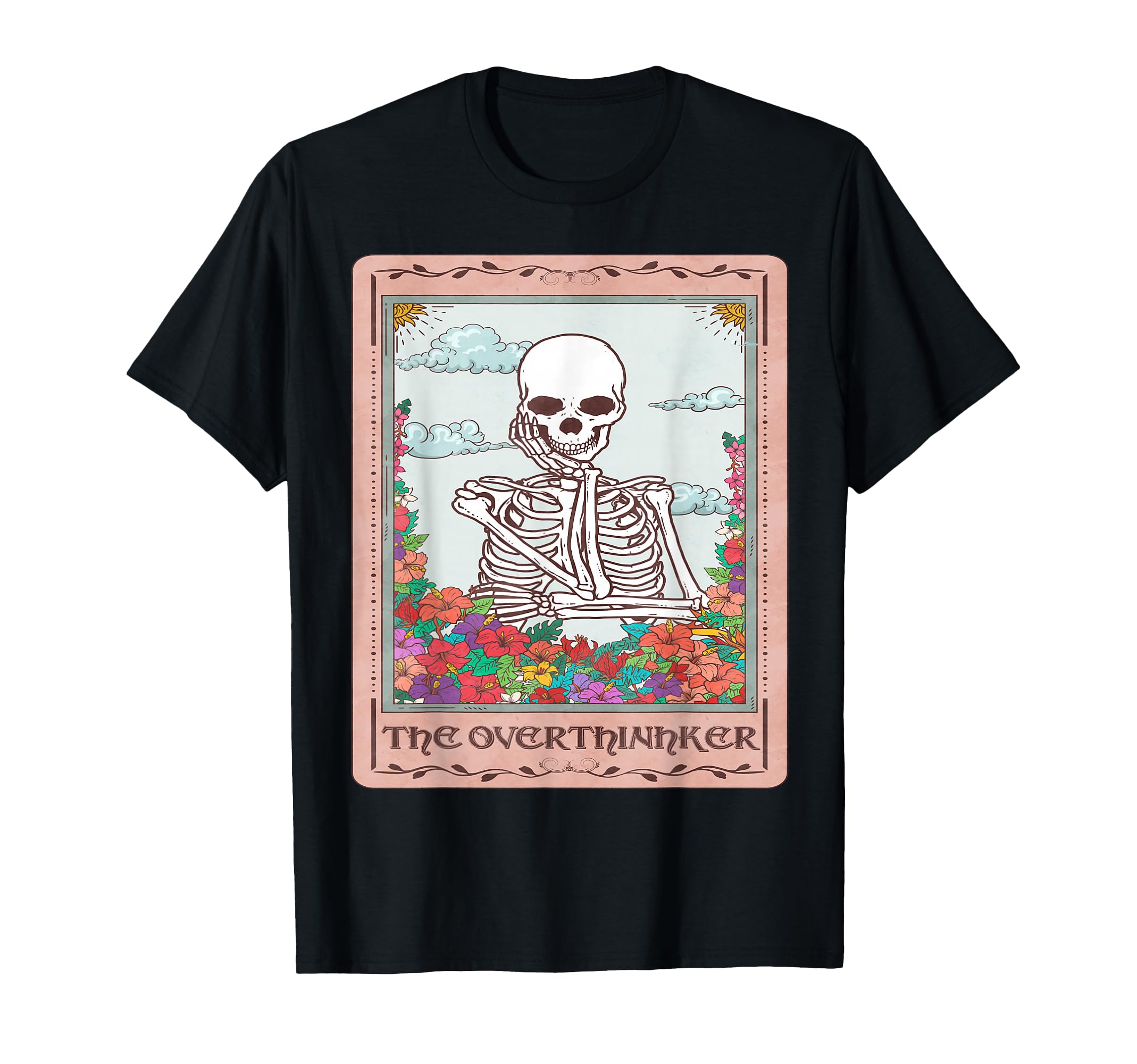 Professional Overthinker Colorful Skull T-Shirt - Minimalist Print Unisex - T-Shirt, Sweatshirt, Hoodie