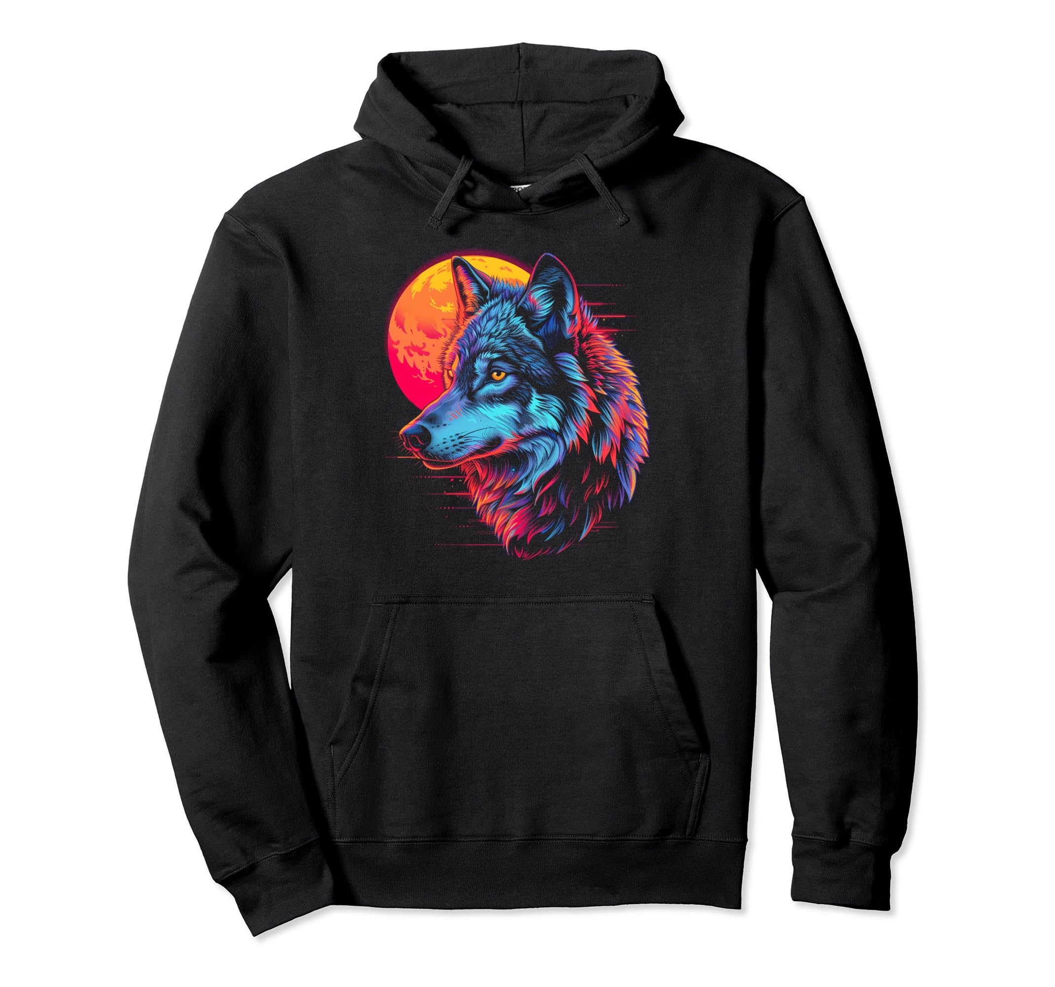 Wolf Vaporwave Aesthetic Synthwave Hoodie - Casual Everyday Wear Men Women - T-Shirt, Sweatshirt, Hoodie