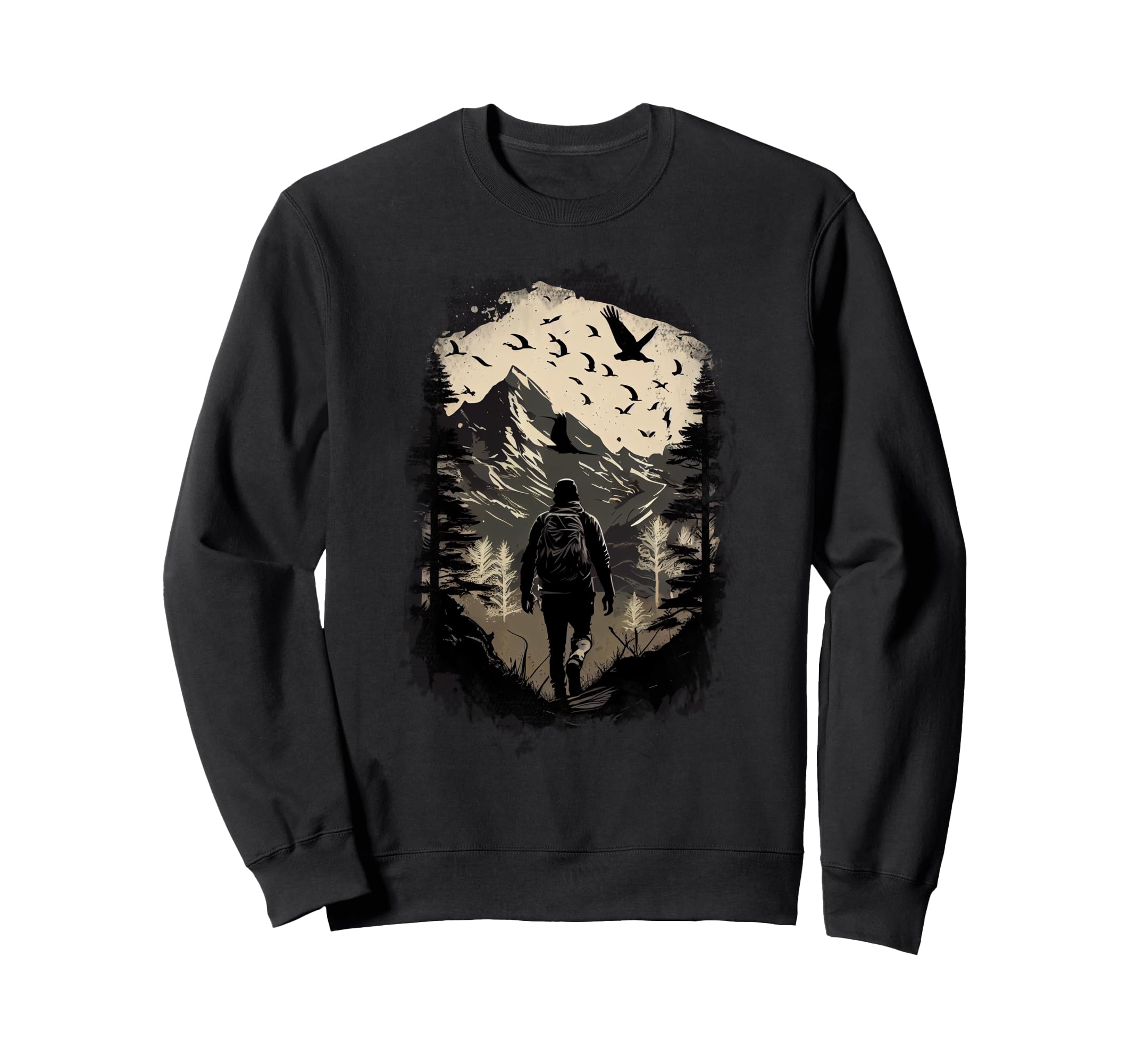 Hiking Camping Mountains Sunset Sweatshirt - Streetwear Style for Adults - T-Shirt, Sweatshirt, Hoodie