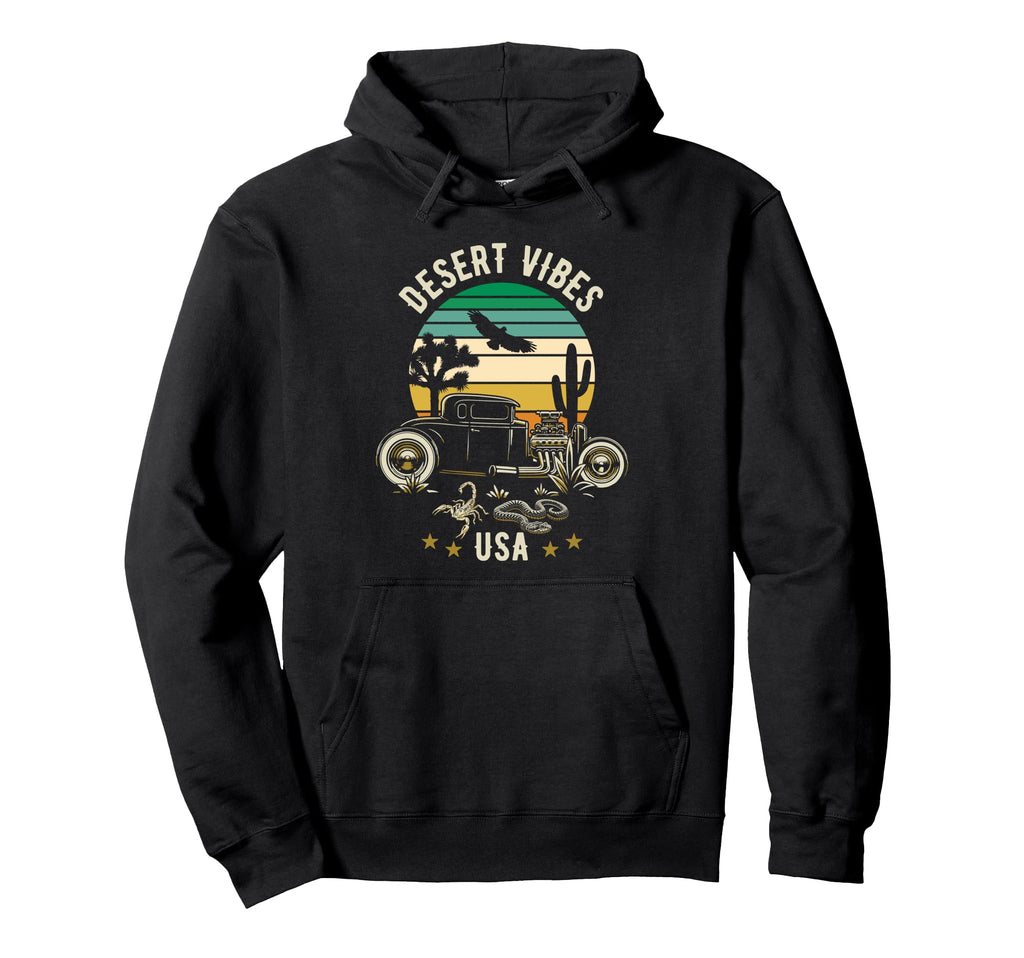 Desert Vibes Southwest Usa Hotrod Hoodie - Custom Art Print Unisex - T-Shirt, Sweatshirt, Hoodie