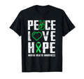 Peace Love Hope Green Ribbon Funny T-Shirt - Trendy Graphic for Adults - T-Shirt, Sweatshirt, Hoodie