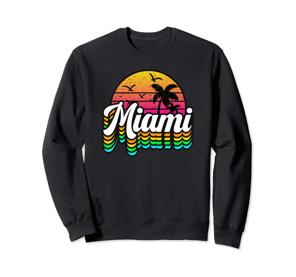 Miami Florida Sunset Sweatshirt - Fun Novelty Design Unisex - T-Shirt, Sweatshirt, Hoodie