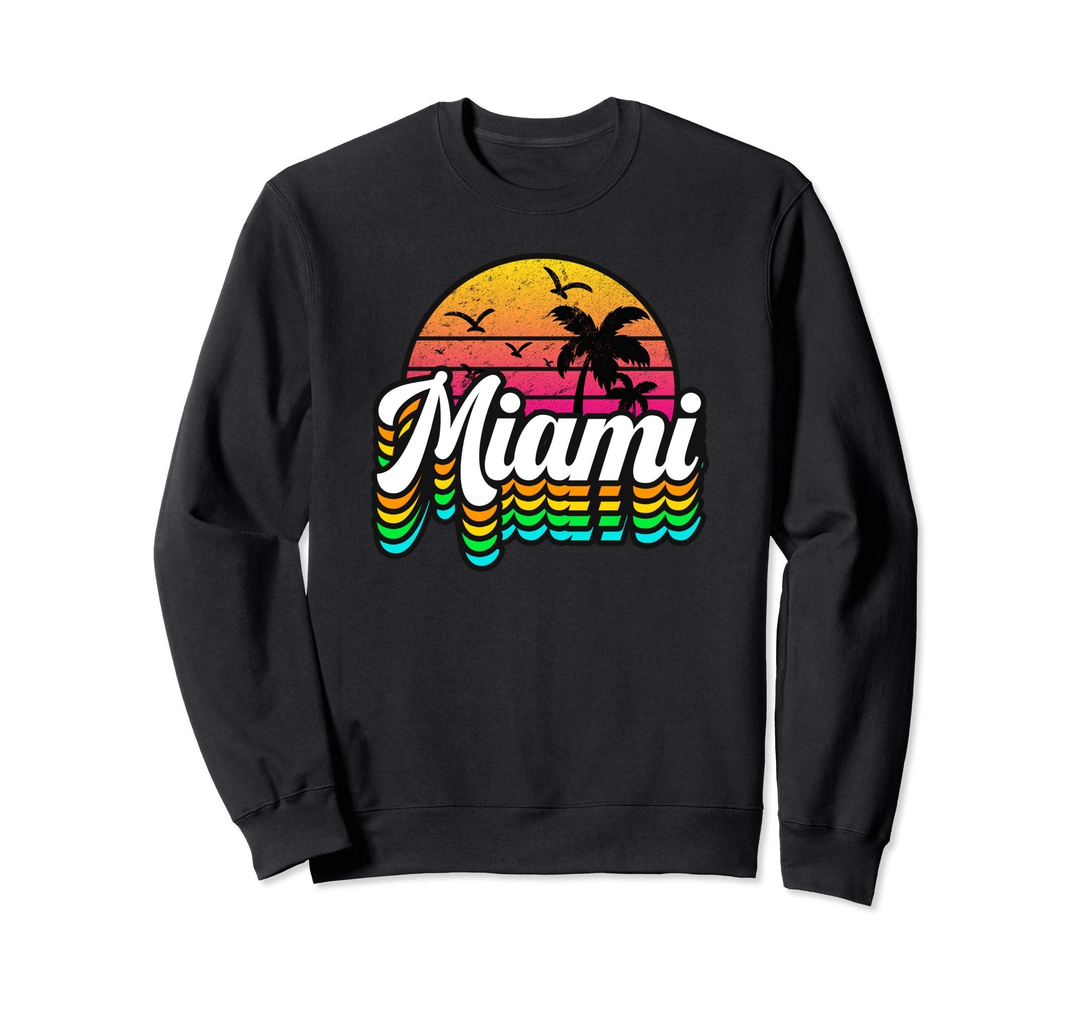 Miami Florida Sunset Sweatshirt - Fun Novelty Design Unisex - T-Shirt, Sweatshirt, Hoodie