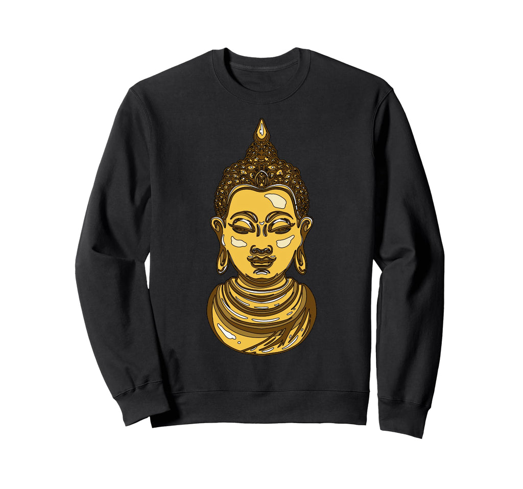 Cartoonish Buddha Face Artistic Sweatshirt - Aesthetic Graphic Unisex - T-Shirt, Sweatshirt, Hoodie
