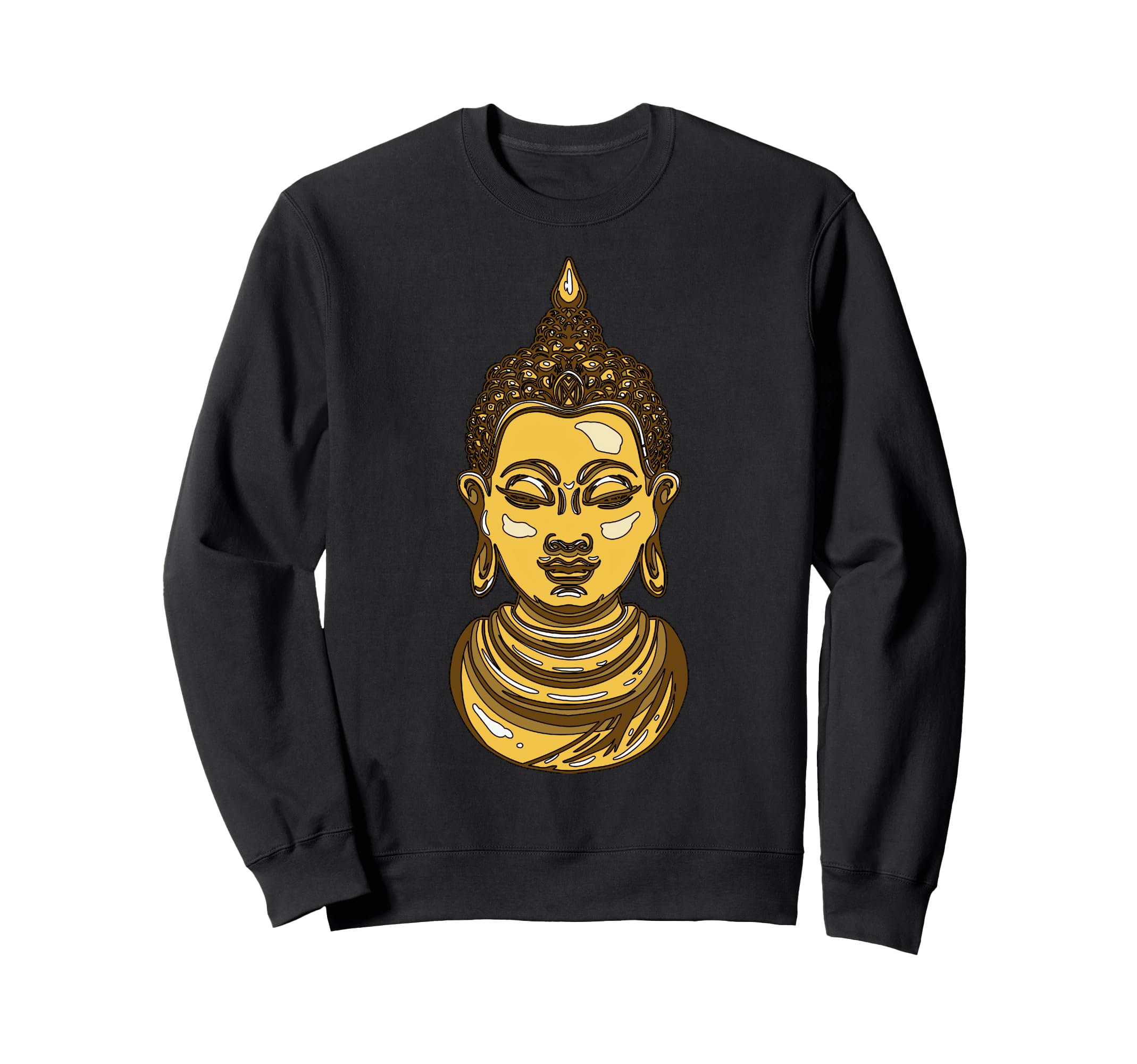 Cartoonish Buddha Face Artistic Sweatshirt - Aesthetic Graphic Unisex - T-Shirt, Sweatshirt, Hoodie