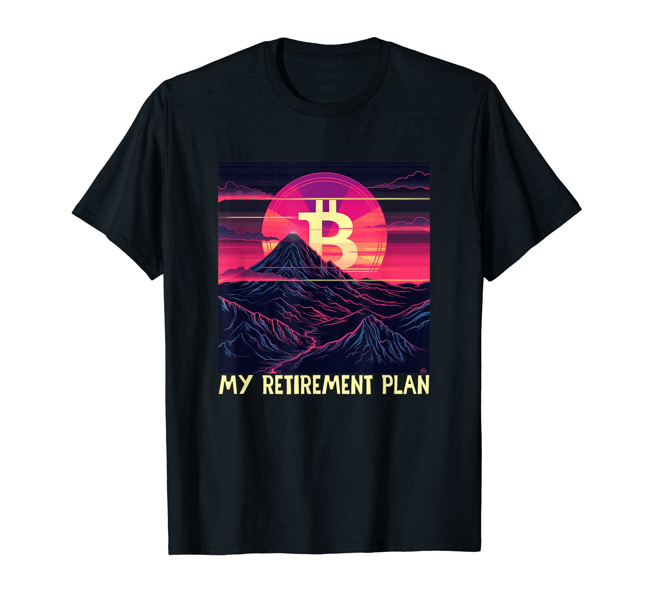 Bitcoin Vaporwave Btc My Retirement T-Shirt - Trendy Graphic for Adults - T-Shirt, Sweatshirt, Hoodie