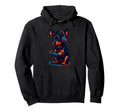 Miniature Pinscher Gamer Gaming Dog Hoodie - Custom Art Print Men Women - T-Shirt, Sweatshirt, Hoodie