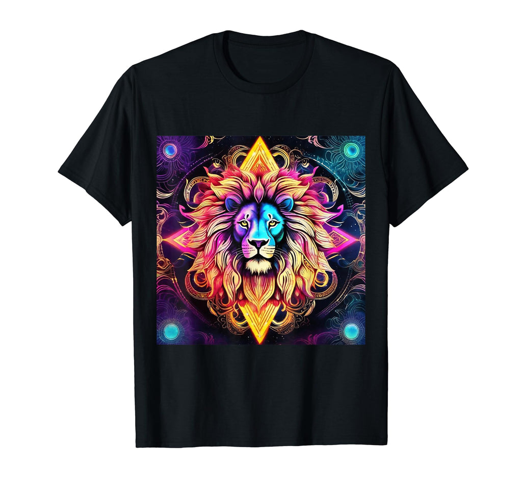 Synthwave Trippy 80S Lion Rainbow Kitty T-Shirt - Trendy Graphic Men Women - T-Shirt, Sweatshirt, Hoodie