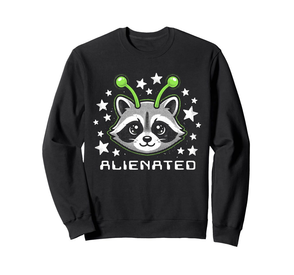Alienated Raccoon Alien Halftone Sweatshirt - Streetwear Style Men Women - T-Shirt, Sweatshirt, Hoodie