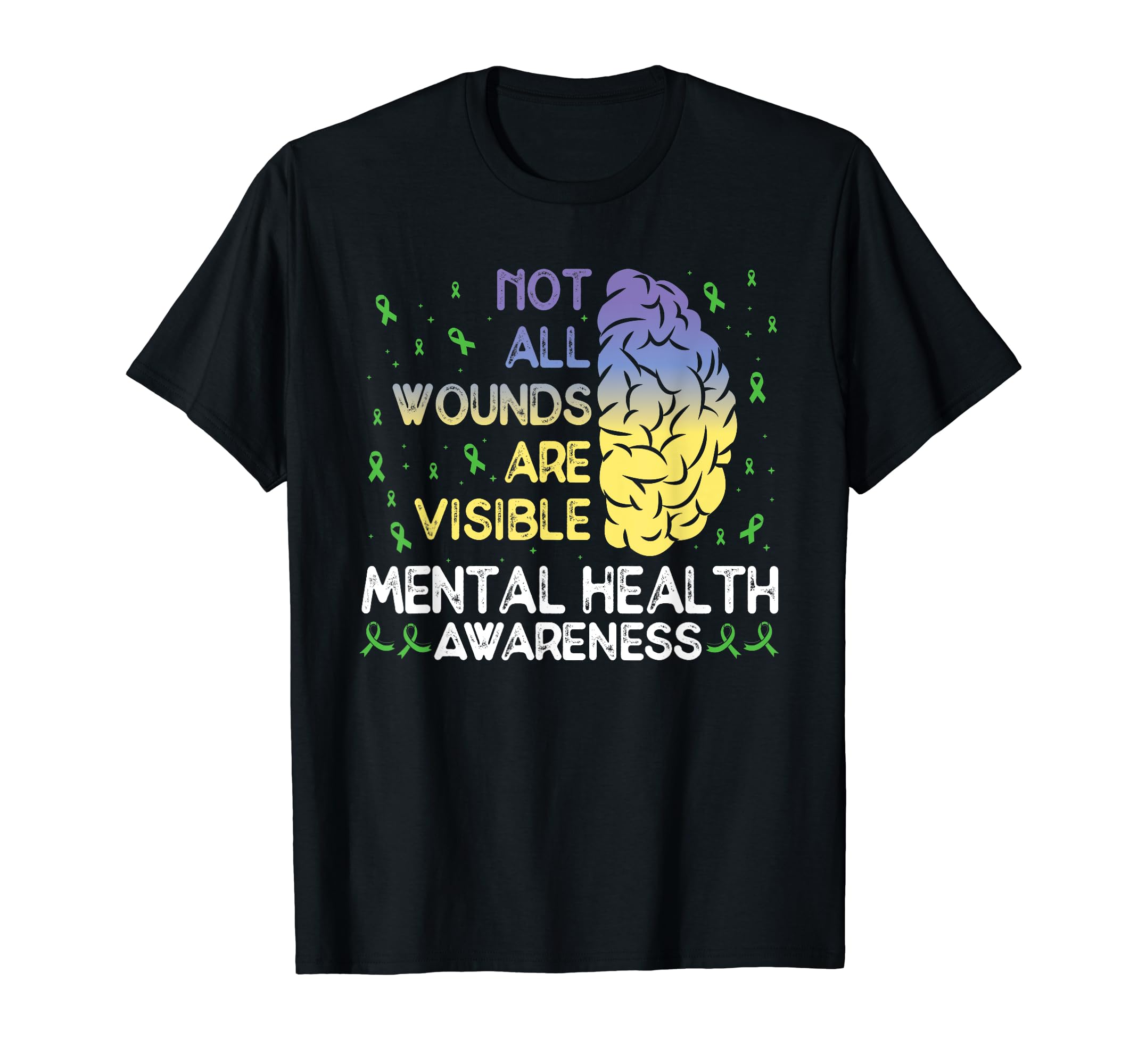Not All Wounds Are Visible Mental T-Shirt - Trendy Graphic for Adults - T-Shirt, Sweatshirt, Hoodie