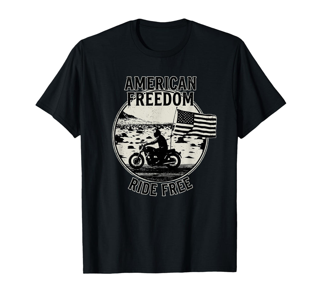 American Freedom Ride Patriotic Usa T-Shirt - Novelty Apparel Unisex - T-Shirt, Sweatshirt, Hoodie