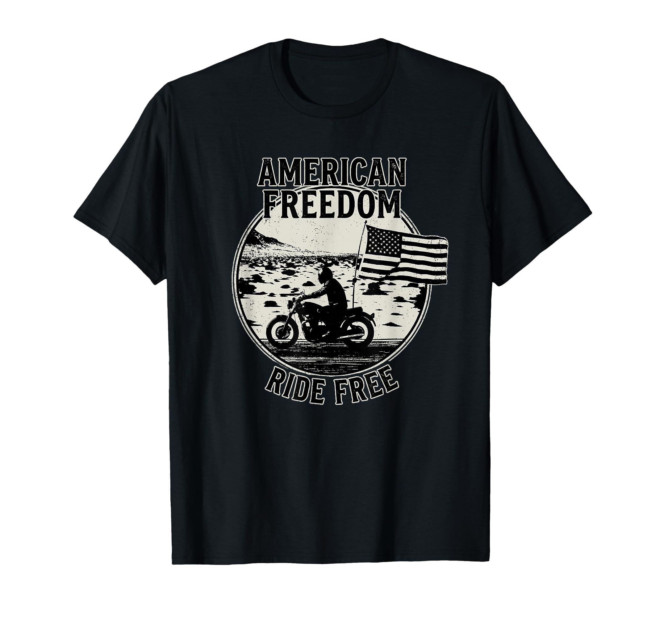 American Freedom Ride Patriotic Usa T-Shirt - Novelty Apparel Unisex - T-Shirt, Sweatshirt, Hoodie