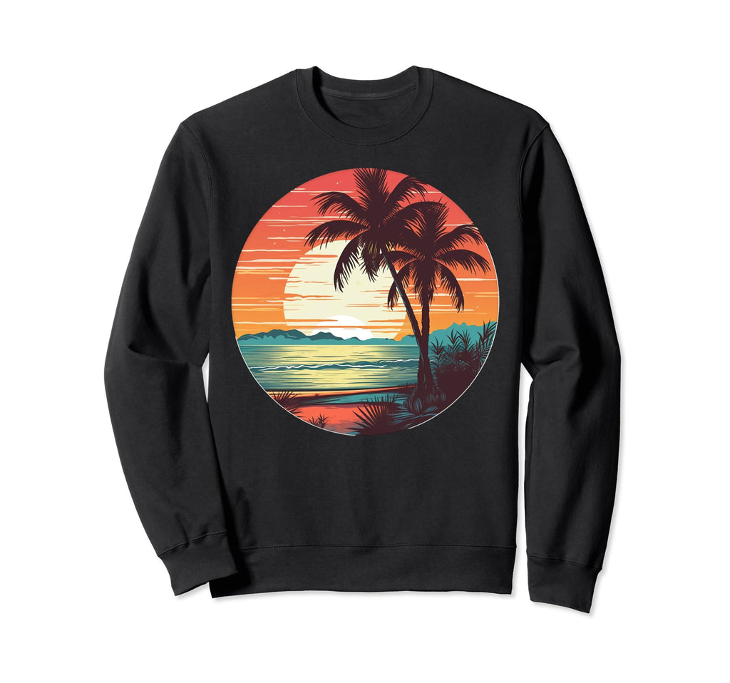 Summer Palm Tree Tropical Beach 70S 80S Sweatshirt - Novelty Apparel Unisex - T-Shirt, Sweatshirt, Hoodie