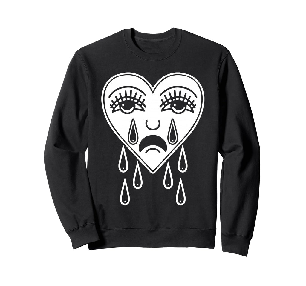 Crying Heart American Traditional Sweatshirt - Unique Graphic Men Women - T-Shirt, Sweatshirt, Hoodie