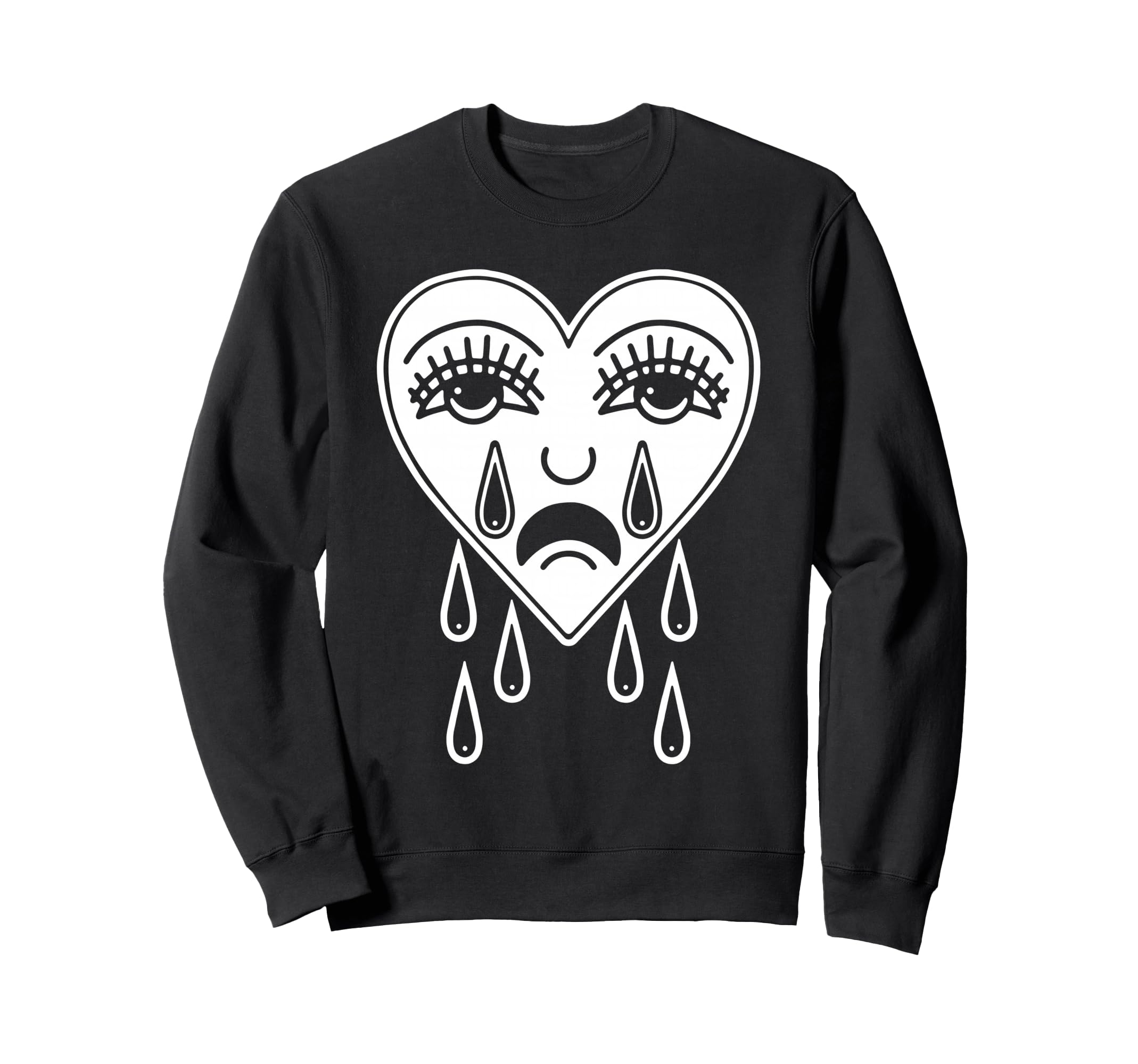 Crying Heart American Traditional Sweatshirt - Unique Graphic Men Women - T-Shirt, Sweatshirt, Hoodie