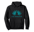 Breathe Simply Buddha Lotus Flower Hoodie - Fun Novelty Design Men Women - T-Shirt, Sweatshirt, Hoodie