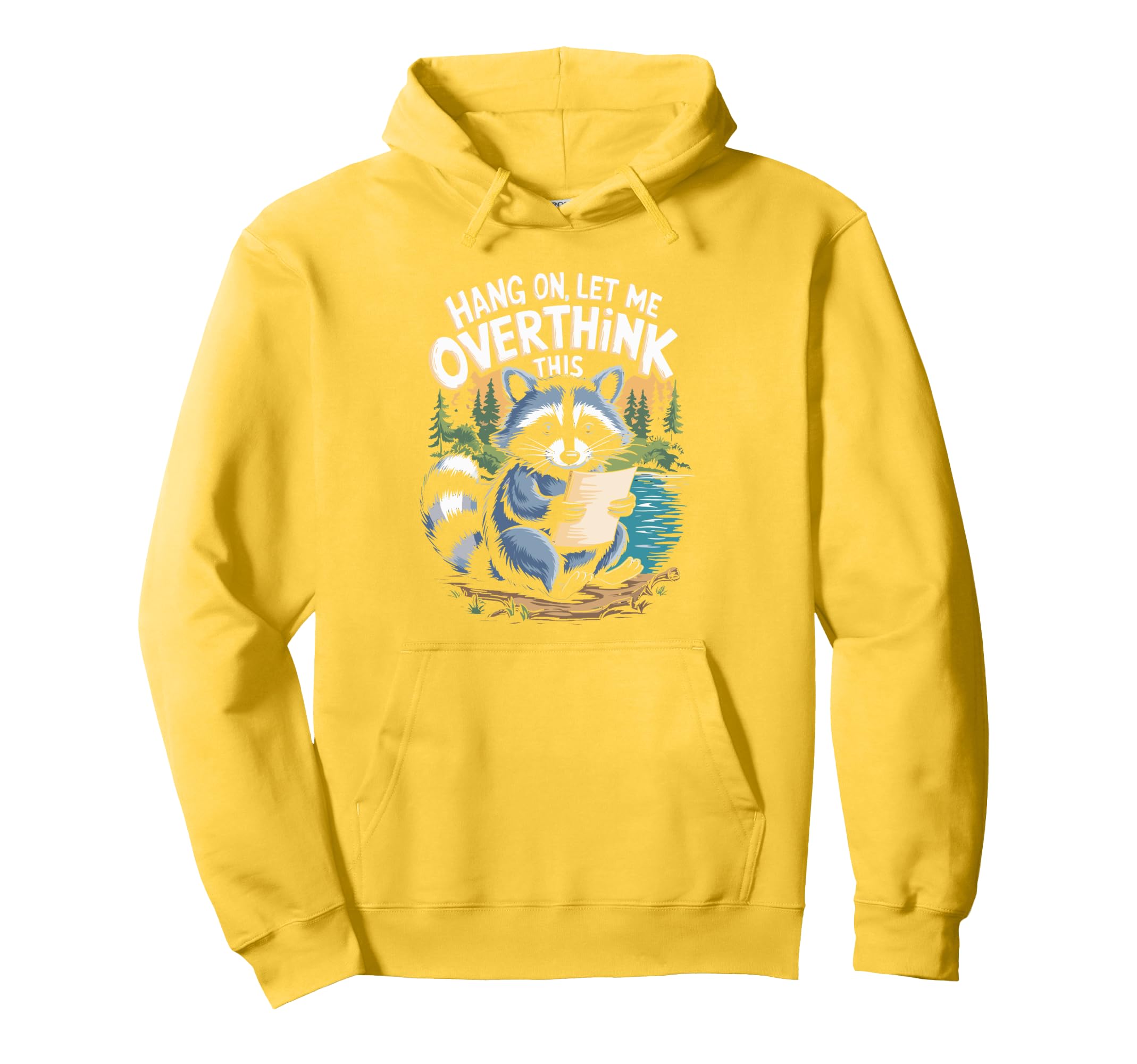 Funny Raccoon Overthinking Coffee Meme Hoodie - Graphic Print Unisex - T-Shirt, Sweatshirt, Hoodie