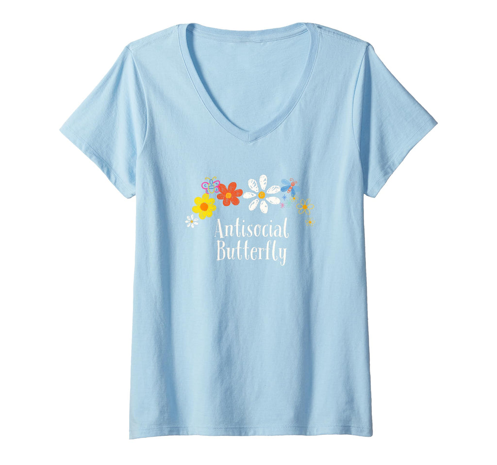 Womens Flowers Her Him Antisocial T-Shirt - Custom Art Print for Adults - T-Shirt, Sweatshirt, Hoodie