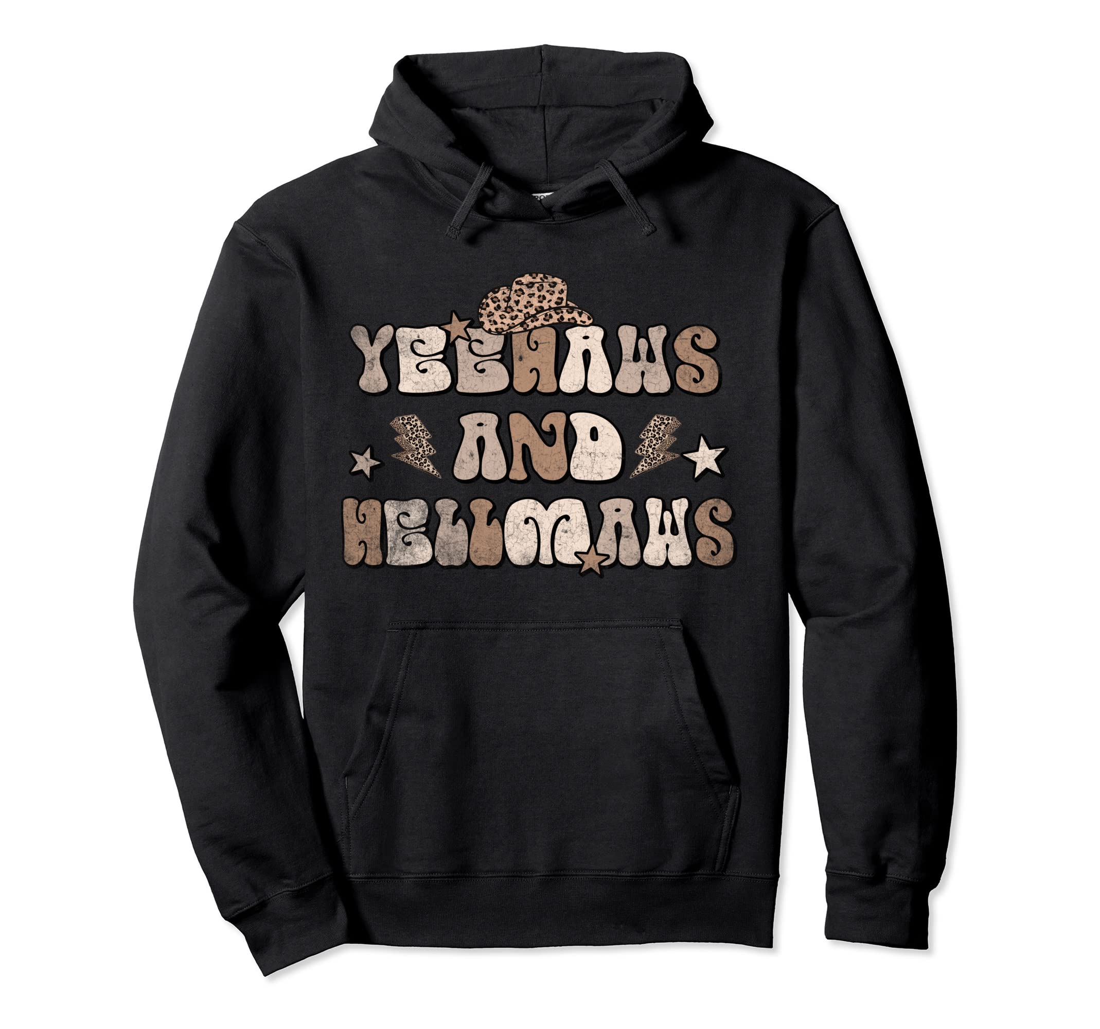 Leopard Yeehaws And Hellnaws Western Hoodie - Trendy Graphic Men Women - T-Shirt, Sweatshirt, Hoodie