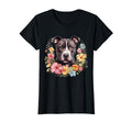 Pitbull Mom Floral Dog Lover Flowers T-Shirt - Graphic Print for Adults - T-Shirt, Sweatshirt, Hoodie