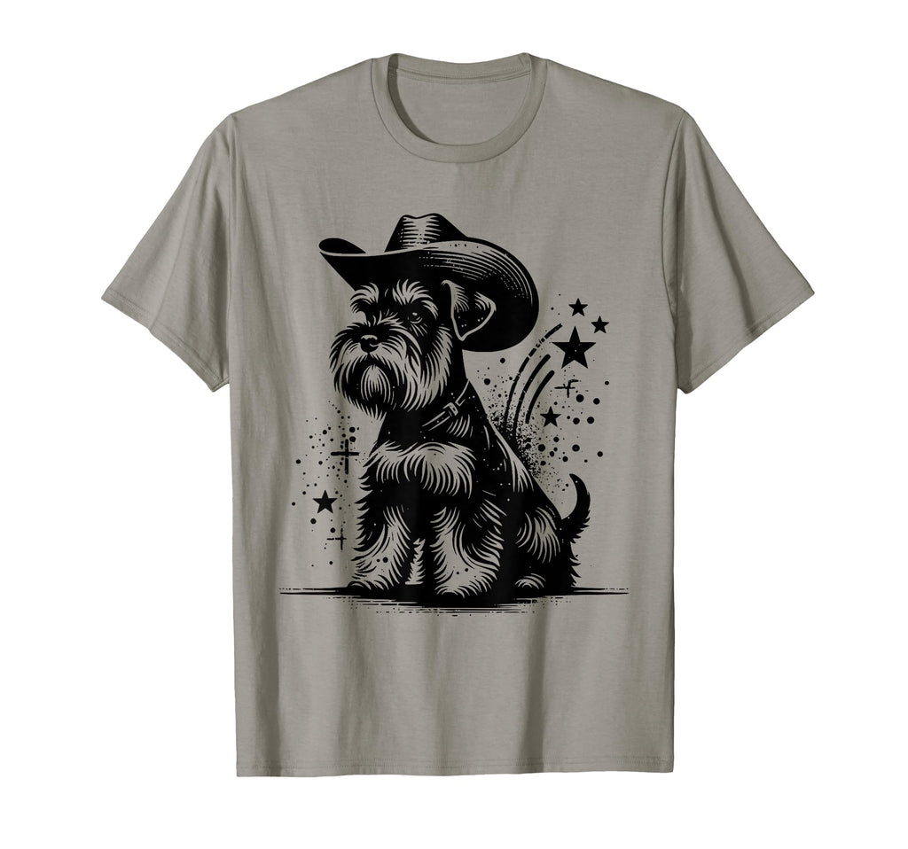 Funny Miniature Schnauzer Cowboy Western T-Shirt - Novelty Apparel Unisex - T-Shirt, Sweatshirt, Hoodie