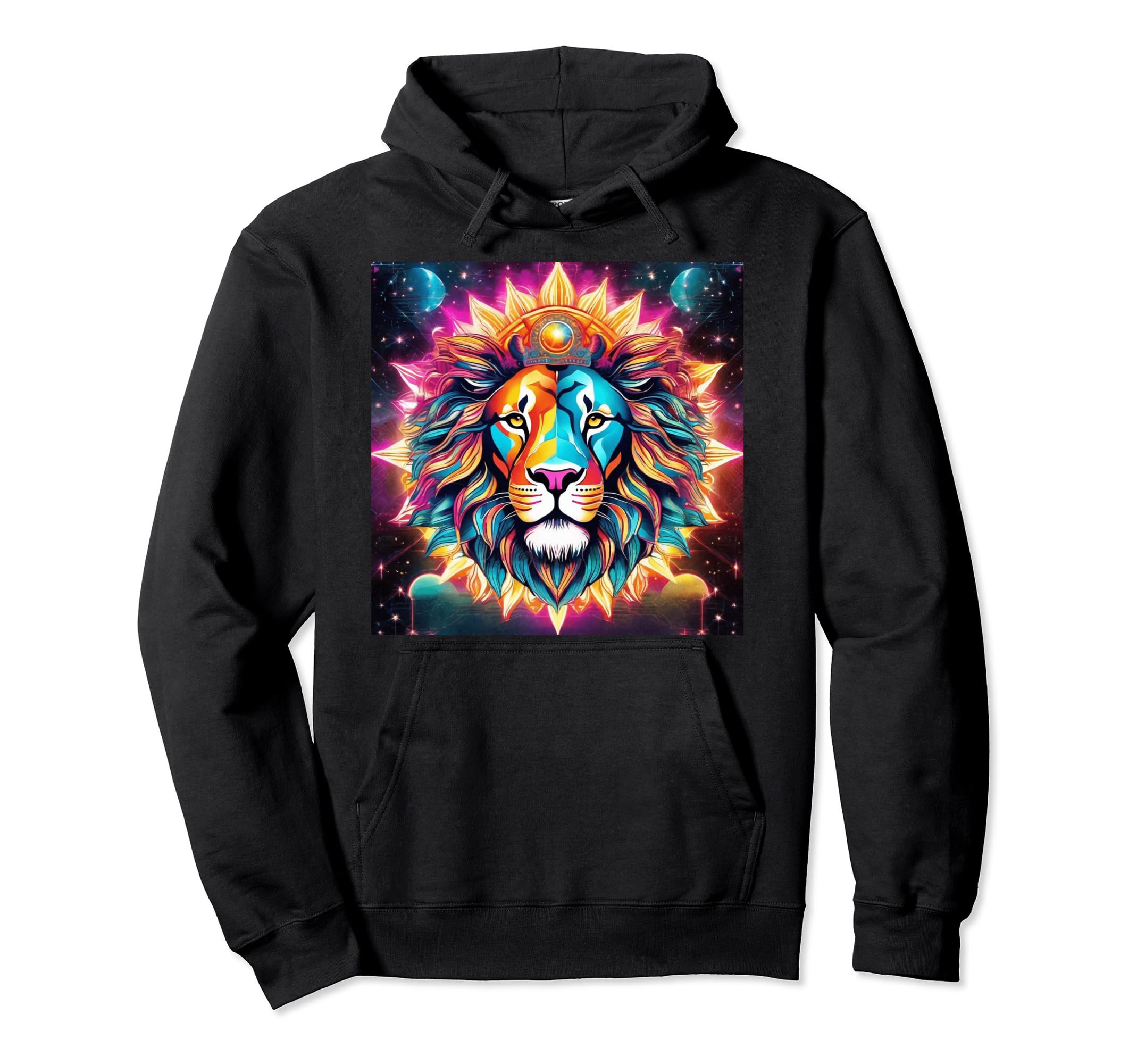 80S Synthwave Lion Anime Royal Cat Hoodie - Streetwear Style Unisex - T-Shirt, Sweatshirt, Hoodie